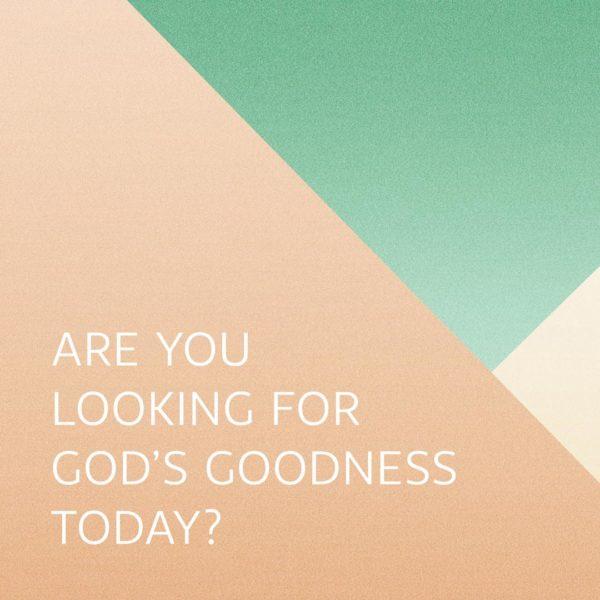 Are you looking for God’s goodness today?