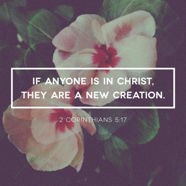 If anyone is in Christ, they are a new creation. 2 Corinthians 5:17