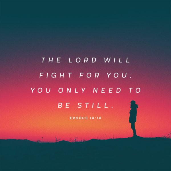 The Lord will fight for you; you only need to be still. – Exodus 14:14