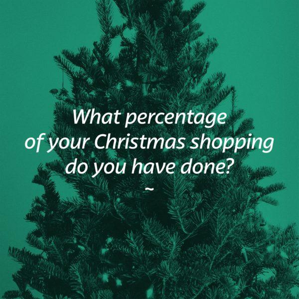 What percentage of your Christmas shopping do you have done?