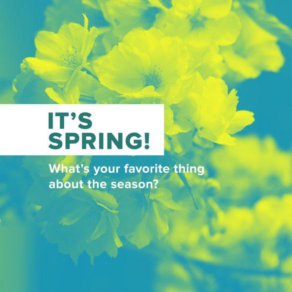 It’s spring! What’s your favorite thing about the season?