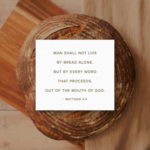 Man shall not live by bread alone, but by every word that proceeds. out of the mouth of God. – Matthew 4:4