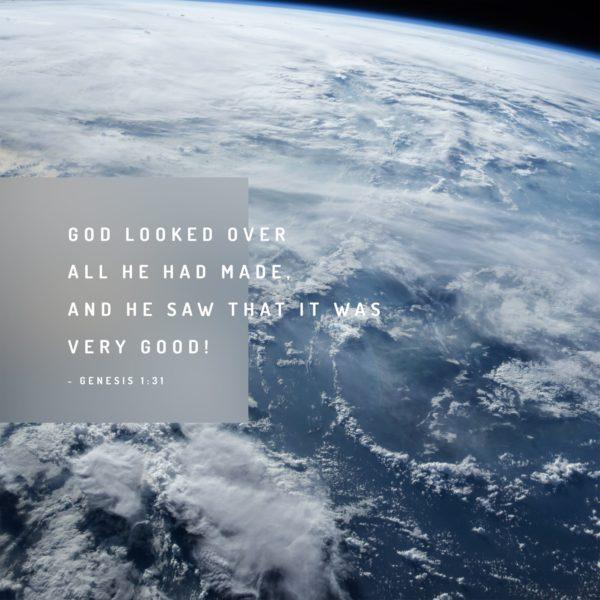 God looked over all he had made, and he saw that it was very good! – Genesis 1:31