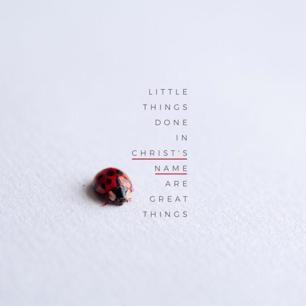 Little things done in Christ’s name are great things.