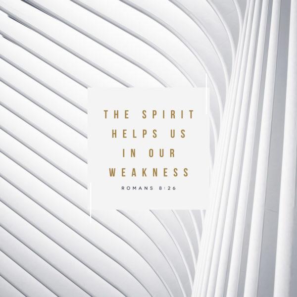 The Spirit helps us in our weakness. – Romans 8:26