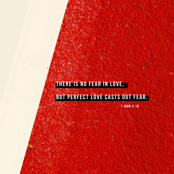 There is no fear in love, but perfect love casts out fear. – 1 John 4:18