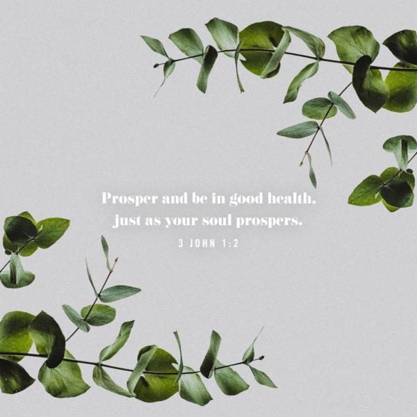 Prosper and be in good health, just as your soul prospers. – 3 John 1:2