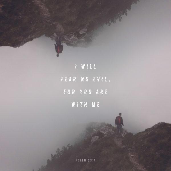 I will fear no evil, for you are with me – Psalm 23:4