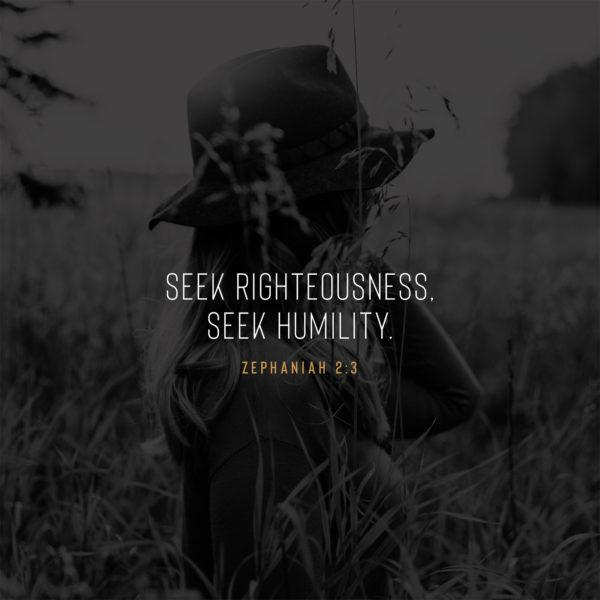 Seek righteousness, seek humility. – Zephaniah 2:3