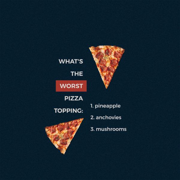 What’s the worst pizza topping: pineapple, anchovies, mushrooms