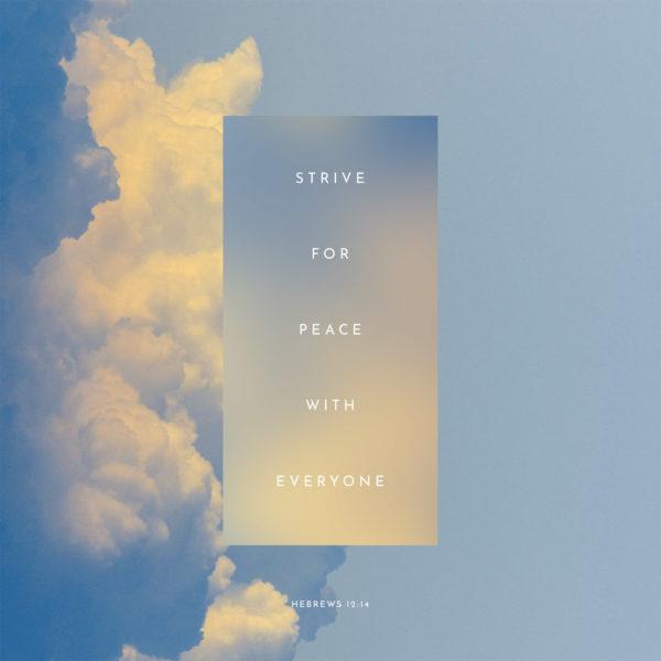 Strive for peace with everyone – Hebrews 12:14