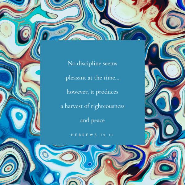 No discipline seems pleasant at the time…however, it produces a harvest of righteousness and peace – Hebrews 12:11