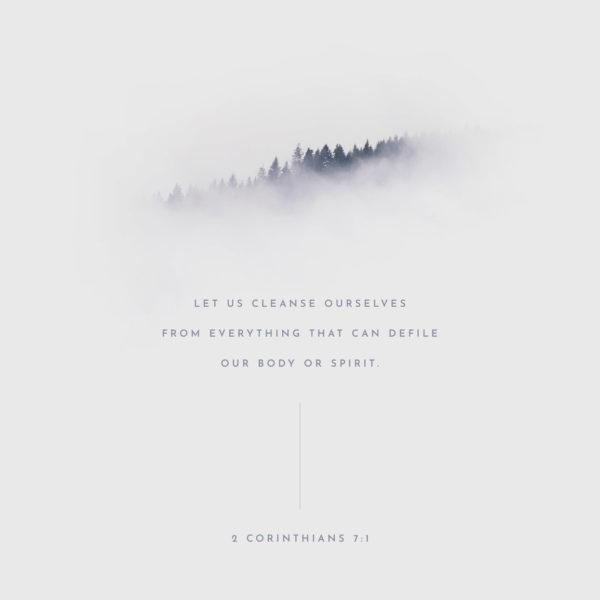 Let us cleanse ourselves from everything that can defile our body or spirit. – 2 Corinthians 7:1