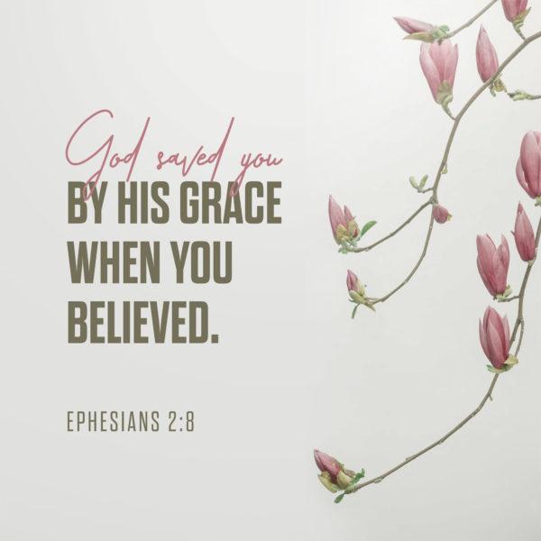 God saved you by his grace when you believed. – Ephesians 2:8