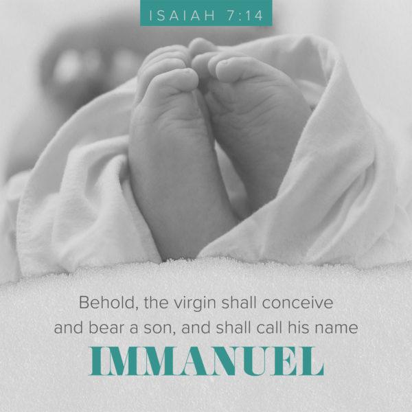 Behold, the virgin shall conceive and bear a son, and shall call his name Immanuel. – Isaiah 7:14