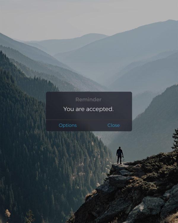 You are accepted.