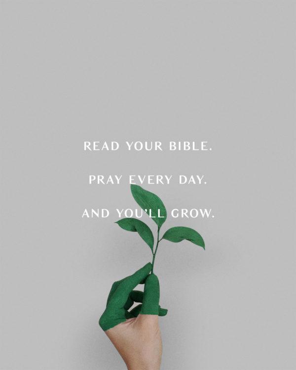 Read your Bible. Pray every day. And you’ll grow.