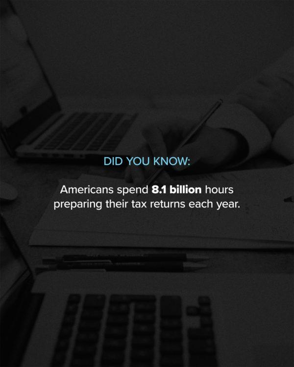 Did you know: Americans spend 8.1 billion hours preparing their tax returns each year.