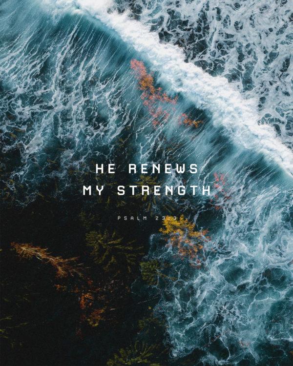 He renews my strength. – Psalm 23:3