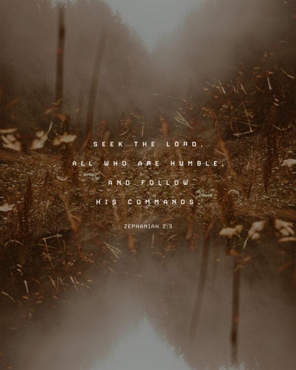 Seek the LORD, all who are humble, and follow his commands. – Zephaniah 2:3