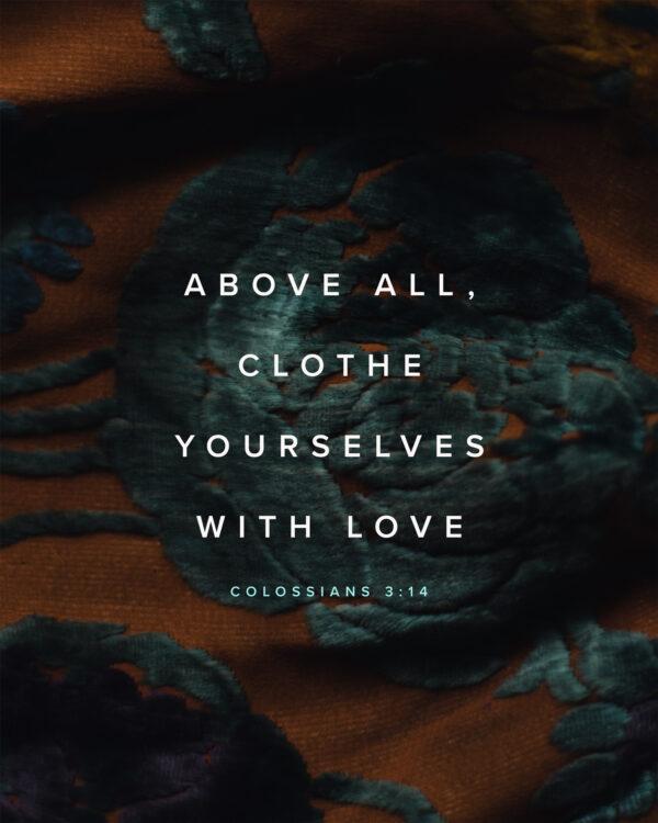 Above all, clothe yourselves with love. – Colossians 3:14