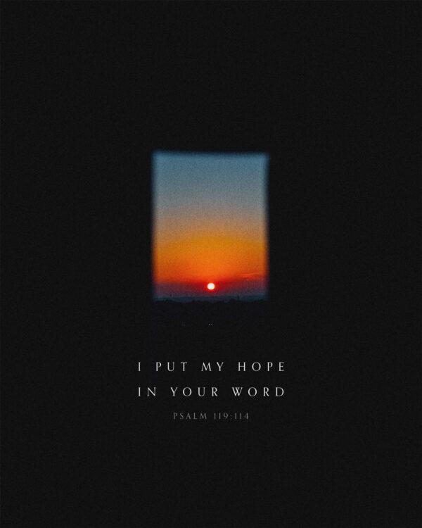 I put my hope in Your word. – Psalm 119:114