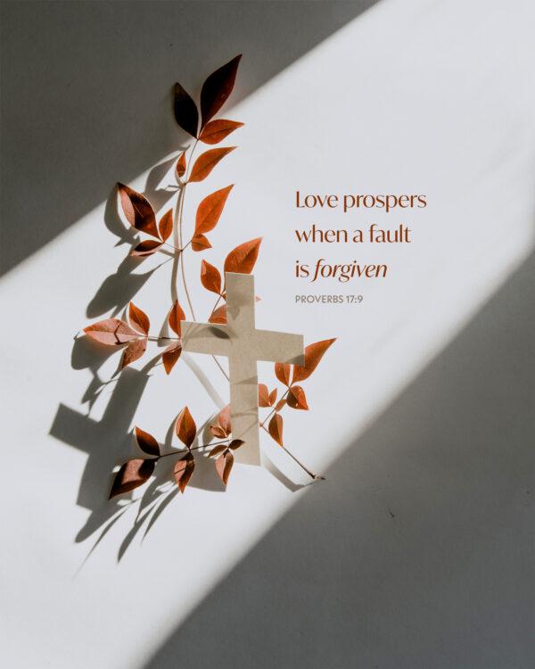 Love prospers when a fault is forgiven. – Proverbs 17:9