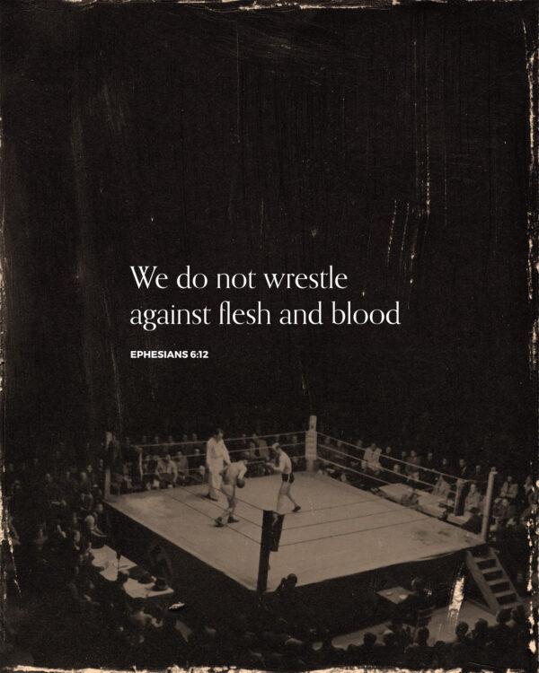 We do not wrestle against flesh and blood. – Ephesians 6:12