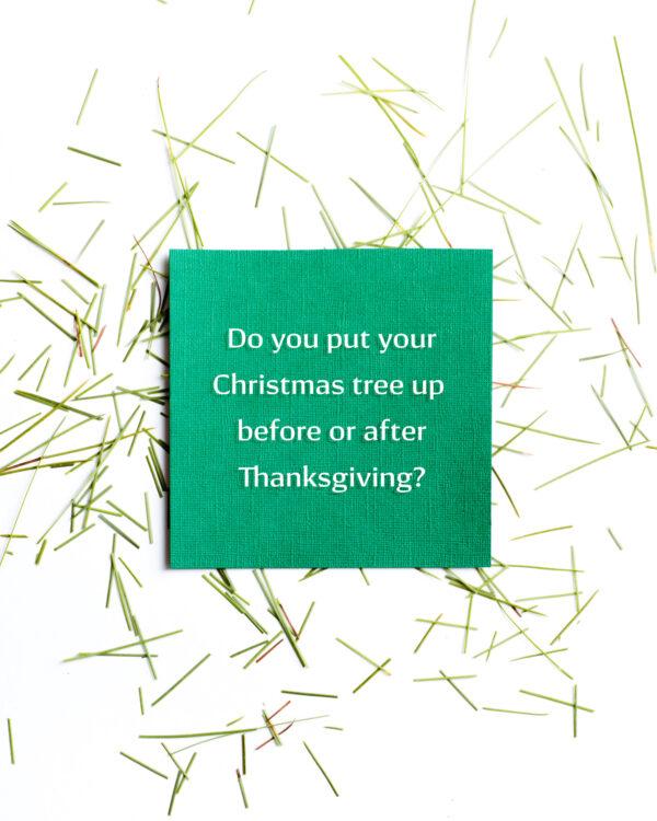 Do you put your Christmas tree up before or after Thanksgiving?