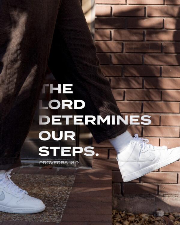 The LORD determines our steps. – Proverbs 16:9