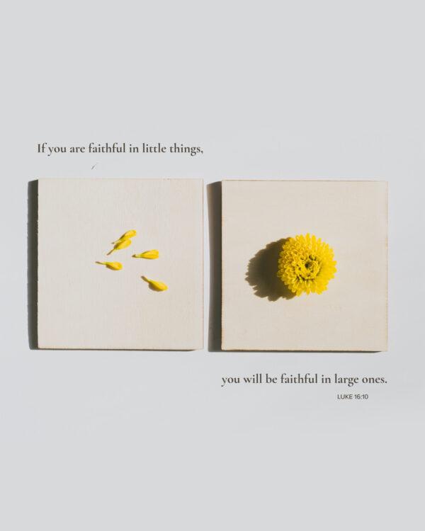 If you are faithful in little things, you will be faithful in large ones. – Luke 16:10