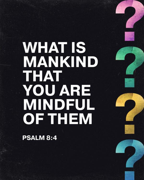 What is mankind that you are mindful of them. – Psalm 8:4