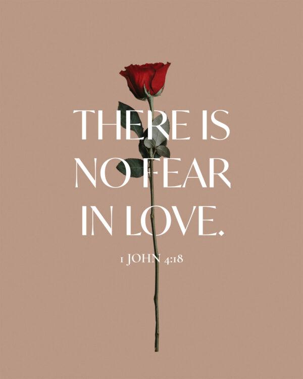 There is no fear in love. – 1 John 4:18