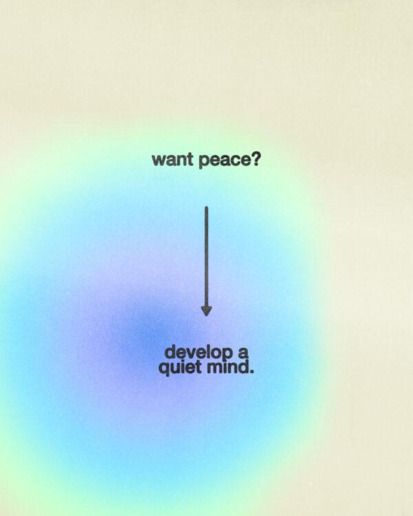 Want peace? Develop a quiet mind.