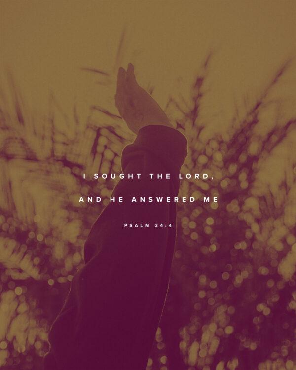 I sought the LORD, and he answered me. – Psalm 34:4