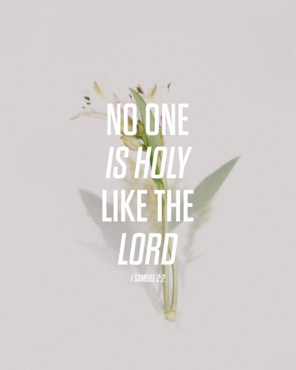 No one is holy like the LORD. – 1 Samuel 2:2