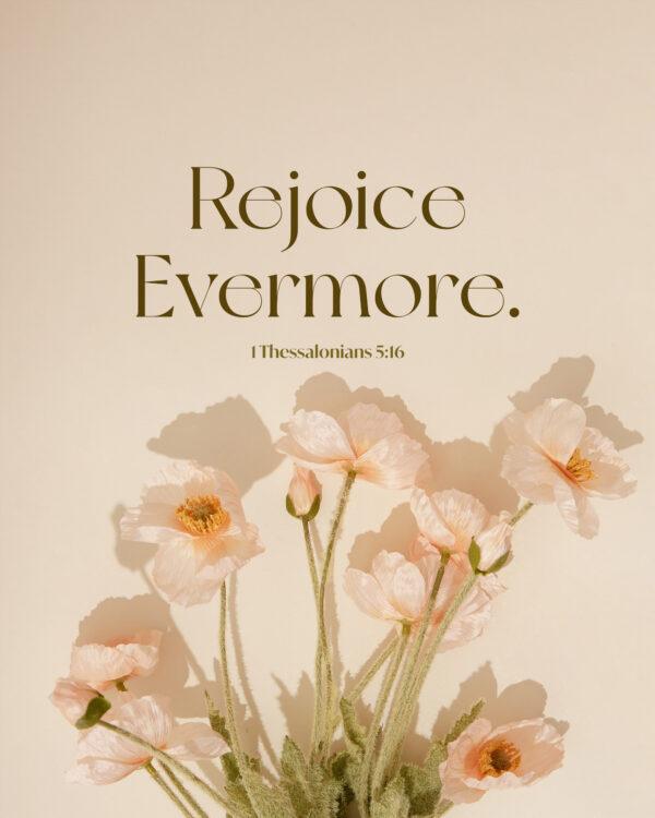 Rejoice evermore. – 1 Thessalonians 5:16