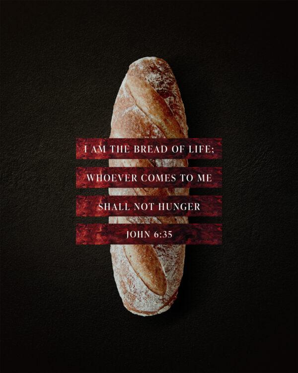 I am the bread of life; whoever comes to me shall not hunger. – John 6:35