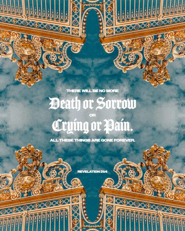 “There will be no more death or sorrow or crying or pain. All these things are gone forever.” – Rev...