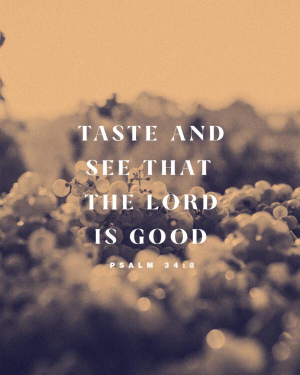 “Taste and see that the LORD is good.” – Psalm 34:8