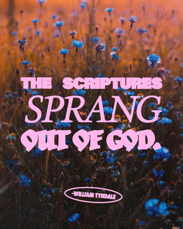 The Scriptures sprang out of God. – William Tyndale