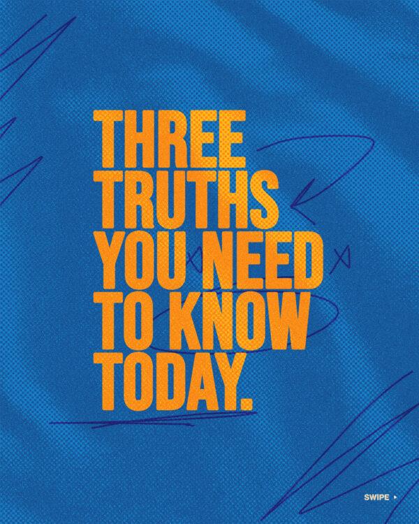 Three truths you need to know today. (1) You belong at our church. You aren’t an outsider. (2) You have a respo...