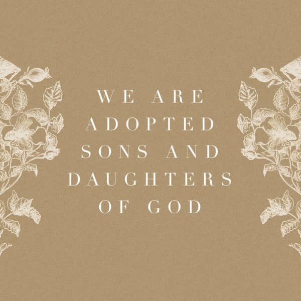 We are adopted sons and daughters of God.