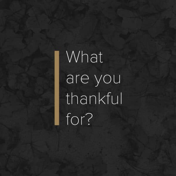 What are you thankful for?