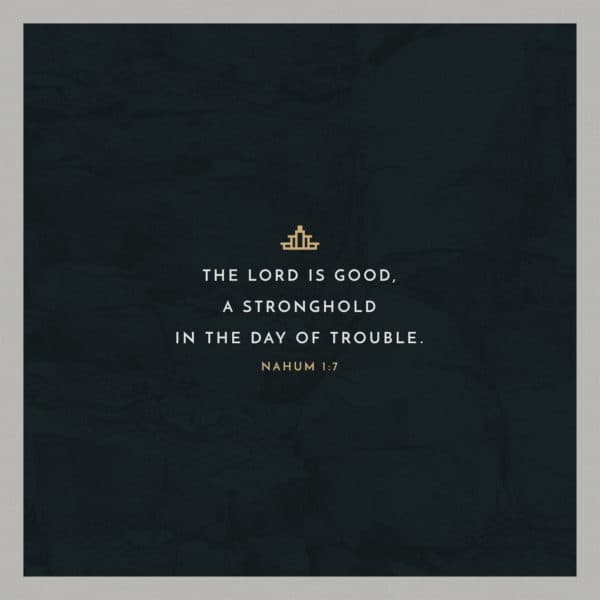 The LORD is good, a stronghold in the day of trouble. – Nahum 1:7