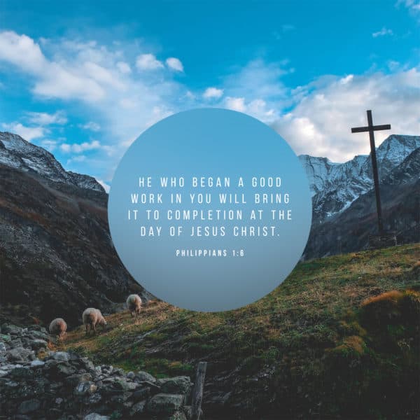 He who began a good work in you will bring it to completion at the day of Jesus Christ. – Philippians 1:6