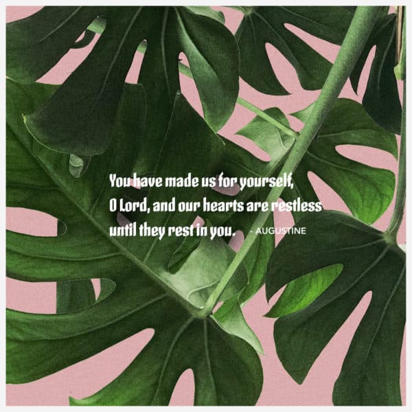 You have made us for yourself, O Lord, and our hearts are restless until they rest in you. – Augustine