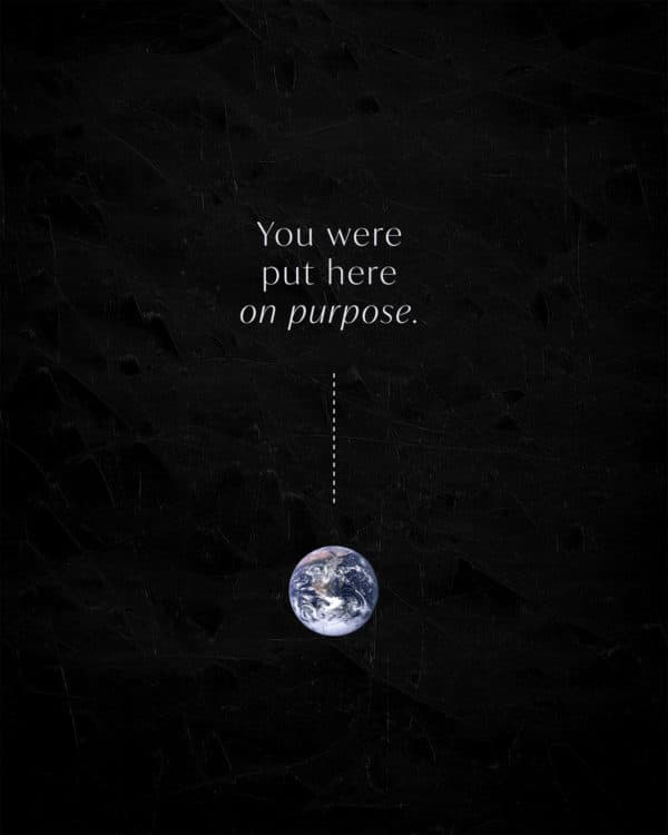 You were put here on purpose.