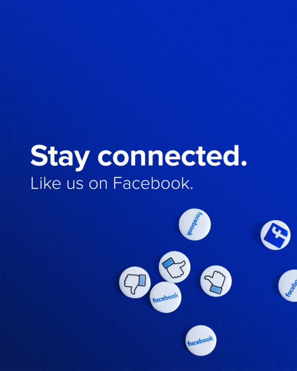 Stay connected. Like us on Facebook.