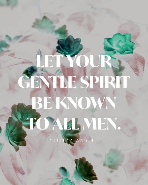 Let your gentle spirit be known to all men. – Philippians 4:5